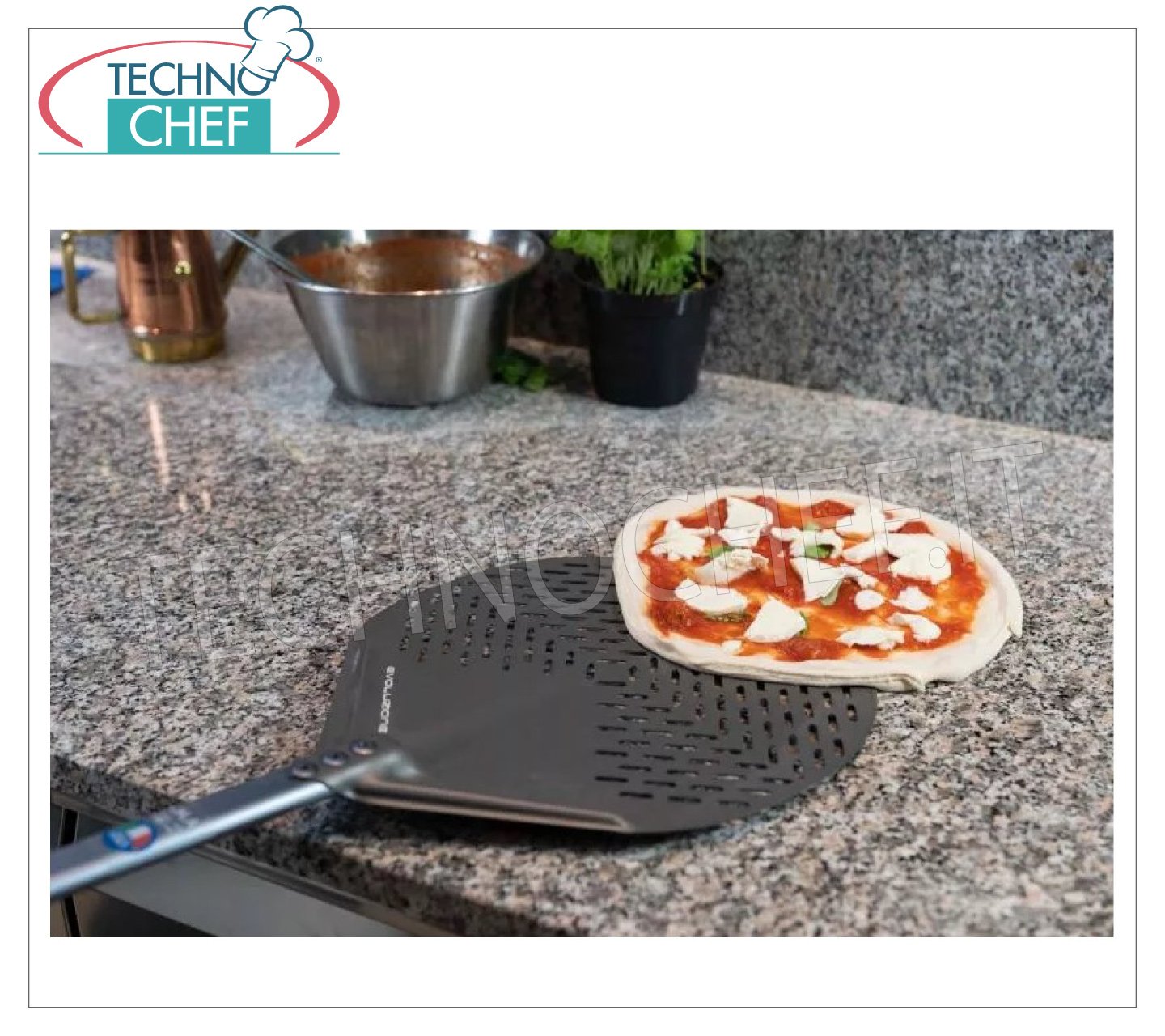Pelle à pizza rectangulaire perforée (12, 14, 16”) – Gi. Metal