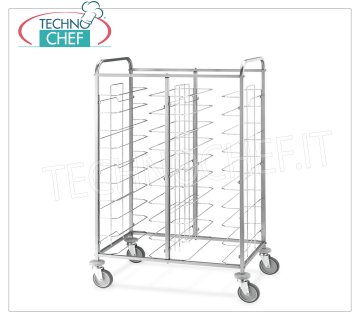 Chariot universel à plateaux libre-service, capacité de plateaux n ° 30, Mod.1480U Chariot à plateaux libre / service avec supports de type universel, capacité de plateau 30, dimensions mm 1380x600x1590h