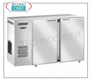 Comptoir de bar réfrigéré ventilé à 2 portes en acier inoxydable