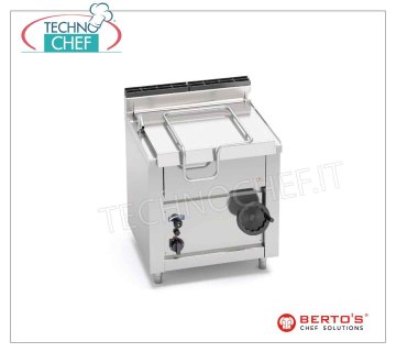 Technochef - Sauteuse à Gaz, Renversement Manuel, Capacité lt.60, Mod.G7BR8/I Sauteuse basculante à gaz, BERTOS, Ligne MACROS 700, Série HIGH-TECH MAXI, avec réservoir en acier inoxydable de 60 l, basculement manuel, Puissance thermique Kw.14,5, Poids 117 Kg, dim.mm.800x700x900h