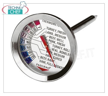 pin thermomètres sonde de thermomètre pour les rôtis, la gamme de + 54 ° à + 88 ° C, diamètre 5 cm quadrant