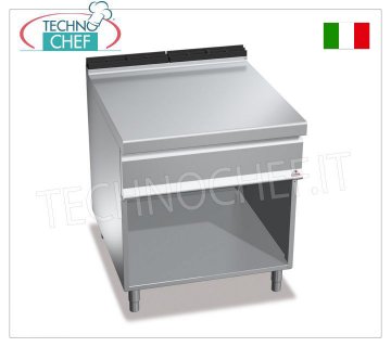 TECHNOCHEF - PLATEAU NEUTRE sur ARMOIRE OUVERTE avec TIROIR, module DOUBLE 800 mm, Mod.N9T8MC