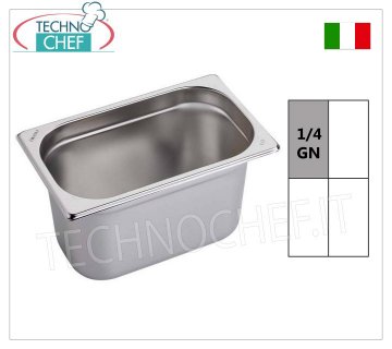 Casseroles Gastronorm GN 1/4 en inox, dim.265 x 162mm