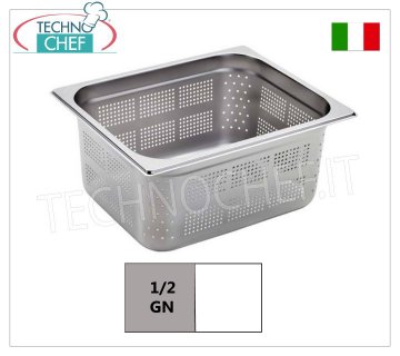 Casseroles perforées en inox GN 1/2, dim.325x265mm