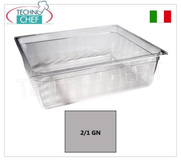 Bac Gastronorme GN 2/1 en polycarbonate, dimensions 650x530x200h mm