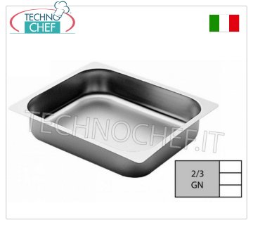 Bacs Gastronorme 2/3 en inox, dim. mm. 353x325