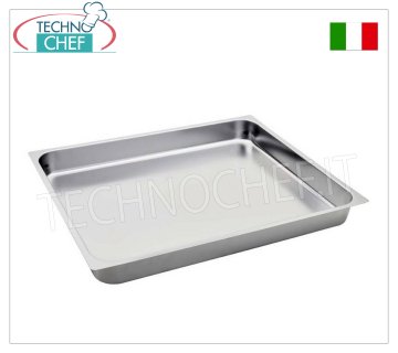 Bacs gastronormes 2/1 en inox, dim. mm. 650x530