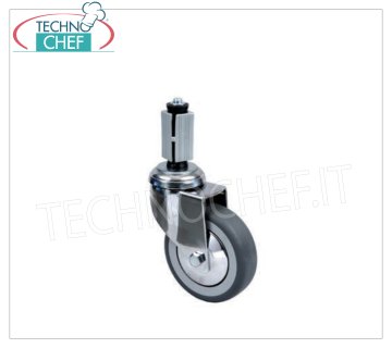 Roulette pivotante sans frein pour pied carré de 40x40 mm