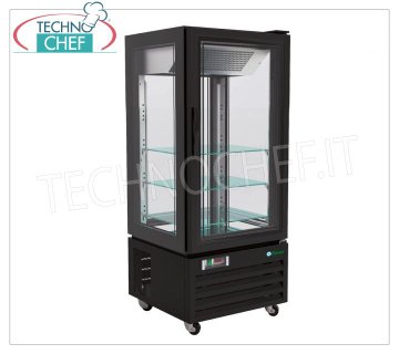Vitrine réfrigérée, 4 faces d'exposition, ventilée, temp.-18°/-22°C, lt.280, Classe D