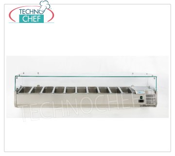 Vitrines à pizza, réfrigérées, longueur 200 cm, pour 10 casseroles GN 1/4