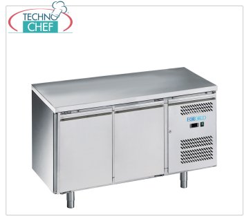 Forcold - Table Réfrigérante, Temp.-18°/-22°C, 2 Portes, avec Monobloc, Système Plug-in, Classe E, mod.M-GN2100BT-FC Table de congélation Congélateur 2 portes, avec monobloc, système enfichable, capacité 282 litres, temp. -18°/-22°C, ventilé, Gastronorm 1/1, ÉCOLOGIQUE en Classe E, Gaz R290, V.230/1, Kw.0,675, Poids 96 Kg, dim.mm.1360x700x850h