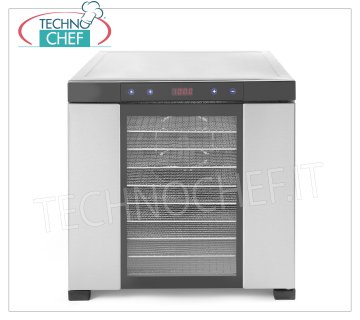 Technochef - SÉCHOIR PROFESSIONNEL pour FRUITS et LÉGUMES avec 10 PLATEAUX EN ACIER INOXYDABLE, Mod.229026