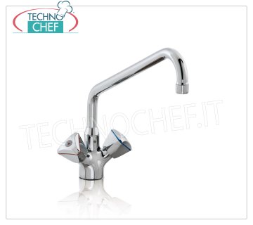 Robinet monotrou avec bec haut Mitigeur à poser monotrou série Styl, avec manettes triangulaires et bec orientable diamètre 20 mm, longueur 250 mm, hauteur 120 mm