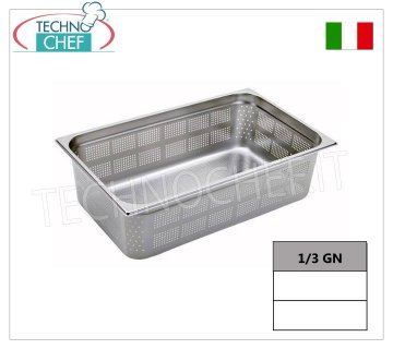 Casseroles perforées Gastronorm 1/3 en inox, dim.325x175mm