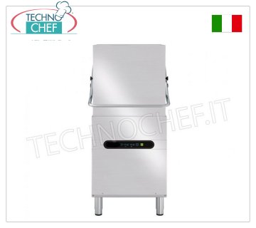 TECHNOCHEF - Lave-vaisselle à hotte, commandes numériques, max 60 paniers/heure