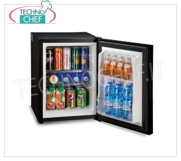 Réfrigérateur mini-bar pour hôtels, THERMOÉLECTRIQUE, encastrable ou sur pied, 65 W, - lt 40, classe A +, mod. TP40N Réfrigérateur Minibar pour chambre d'hôtel, THERMOÉLECTRIQUE, classe A +, capacité 40 lt, température + 8 ° / + 14 ° C, V.230 / 1, Kw.0,065, Poids 18 Kg, dim.cm.40,5x44,3x54,5h