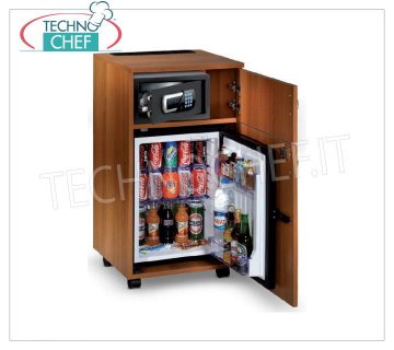 Technochef - Frigor Minibar pour chambre d'hôtel avec armoire et compartiment de rangement, lt.40, Minibar Frigor pour chambre d'hôtel inséré dans une armoire avec compartiment de rangement, capacité 40 lt, température + 8 ° / + 14 ° C, V.230 / 1, Kw.0.06-0.075, Poids 40 Kg, dim.mm.947x500x495h