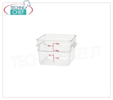 Bocaux de conservation des aliments Conteneur carré pour le stockage, CAMBRO, Lt.11