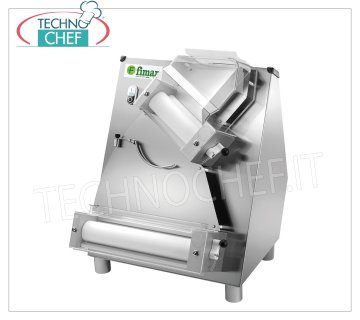 FIMAR - Laminoir à pizza en acier inoxydable avec deux paires de rouleaux inclinés de 320 mm