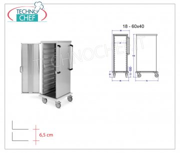 Chariot à plateaux avec guides universels, pour 10 PLATEAUX Gastro-Norm et Euro-Norm 1/1 Chariot libre / service à plateaux avec guides universels pour 10 plateaux Gastro-Norm et Euro-Norm, dim. 520x600x1590h millimètre