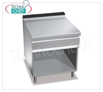 TECHNOCHEF - TOP NEUTRE sur COMPARTIMENT OUVERT, module DOUBLE 800 mm, Mod.N9T8M TOP NEUTRE sur COMPARTIMENT OUVERT, BERTO'S, Ligne MAXIMA 900, Série WORKING, Module DOUBLE 800 mm, Poids 55 Kg, dim.mm.800x900x900h