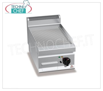 FRY TOP GAZ avec PLAQUE NERVURÉE MULTIPAN, module TOP, mod.G7FR4B FRY TOP GAZ avec PLAQUE STRIÉE, Ligne BERTOS, MACROS 700, Série MULTIPAN, 1 module TOP avec ZONE DE CUISSON 395x500 mm, puissance thermique Kw.6,9, Poids 38 Kg, dim.mm.400x700x290h