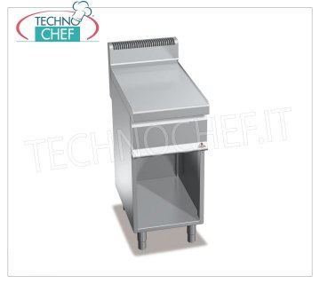 TECHNOCHEF - TOP NEUTRE sur COMPARTIMENT OUVERT avec TIROIR, module 1 400 mm, Mod.N7T4MC DESSUS NEUTRE sur COMPARTIMENT OUVERT avec TIROIR COULISSANT, BERTOS, Ligne MACROS 700, Série WORKING, 1 module de 400 mm, Poids 26 Kg, dim.mm.400x700x900h