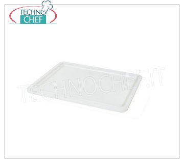 Couvercle pour boîte à pâte à pizza 40x30 cm, coloris blanc Couvercle pour barquettes à pain en polyéthylène alimentaire, coloris blanc, dim.mm.400x300x20h