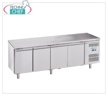 Forcold - Table Réfrigérante, Temp.-18°/-22°C, 4 Portes, avec Monobloc, Système Plug-in, Classe E, mod.M-GN4100BT-FC Congélateur Table Congélateur 4 Portes, avec Monobloc, système enfichable, capacité 553 litres, température de fonctionnement -18°/-22°C, Gastronorm 1/1, ventilé, ÉCOLOGIQUE en Classe E, Gaz R290, V.230 /1, Kw.0,675, Poids 144 Kg, dim.mm.2230x700x850h