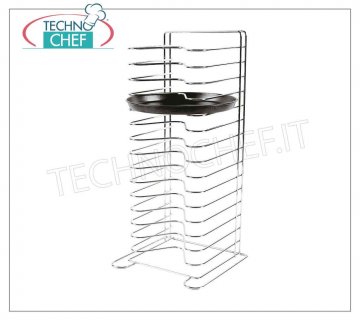 Casseroles à pizza, pâtisserie Casier à pizza, capacité 15 plateaux d'un diamètre maximal de 36 cm, distance entre les plateaux de 3,5 cm, dimensions 30,5x30,5x70h