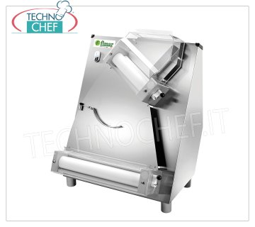 FIMAR - Laminoir à pizza en acier inoxydable avec deux paires de rouleaux inclinés de 420 mm