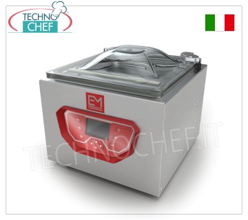 Machine sous vide professionnelle à cloche, chambre mm 460 x 500 x 220 h, barre de soudure 450 mm, pompe à vide 20 m³/h