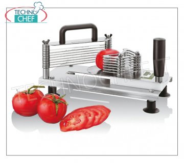 Coupe-légumes manuels Trancheuse à tomates en acier inoxydable, lavable au lave-vaisselle, épaisseur de coupe 5,5 mm, dimensions 300x140x180h mm