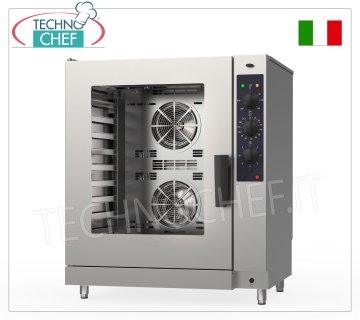 FOUR À GAZ À CONVECTION-VAPEUR pour 10 PLAQUES GN 1/1, (mm 325x530), Dim. mm. 860x710x1020h