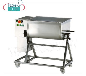 FIMAR - Mixeur à viande en acier inoxydable, 2 lames, capacité maximale du bol 50 kg, mod.50C2PN