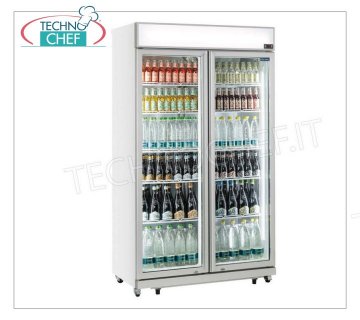 Technochef - Réfrigérateur 2 portes vitrées, 1050 lt., ventilé, temp. -1°/+10°C, classe C, mod. DC1050C