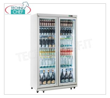 Technochef - Réfrigérateur 2 portes vitrées, 1050 lt., ventilé, temp. -1°/+10°C, classe C, mod. DC1050