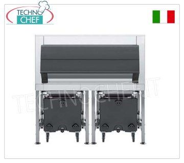 Stockage de glace, hautement isolé, comprend 2 chariots, capacité 613 + 146 kg, poids 142 kg, dim.mm.1753x1267x1803h