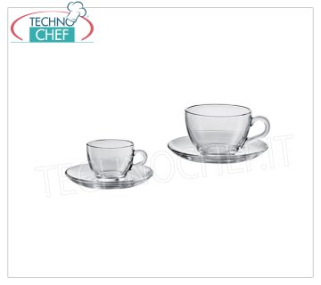 Café en verre - tasses à cappuccino TASSE À CAFÉ AVEC PLAT, PASABAHCE, Ligne Basic