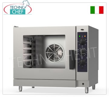 FOUR ELECTRIQUE A CONVECTION-VAPEUR pour 6 PLAQUES GN1/1 (mm 325x530), dim.mm 860x710x740h