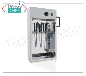 Stérilisateurs pour couteaux et outils STERILIZER UV COUTEAUX EN ACIER INOXYDABLE pour mur, capacité 12 COUTEAUX, Kw.0.16, dim.mm.360x130x670h