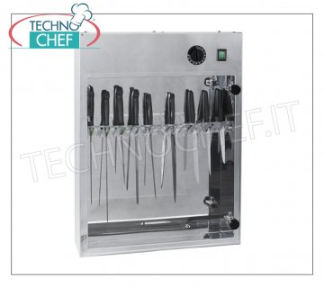 Stérilisateurs pour couteaux et outils STERILIZER UV COUTEAUX EN ACIER INOXYDABLE pour mur, capacité 20 COUTEAUX, Kw.0.16, dim.mm.510x130x670h