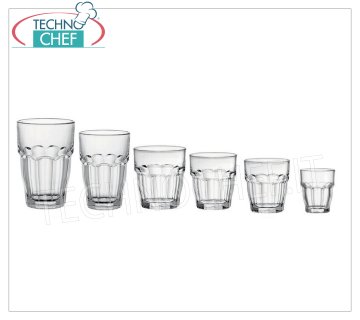 Verres à eau et à vin VERRE, BORMIOLI ROCCO, Collection de barres de roche empilables trempées