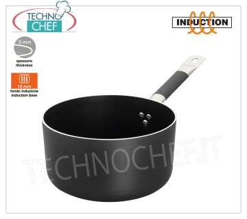 Technochef - Poignée HIGH CASSEROLE 1 en aluminium ANTIADHÉSIF pour INDUCTION HAUT CASSEROLE 1 poignée en ALUMINIUM ANTIADHÉSIF avec FOND INDUCTION 10 mm, diamètre 160 mm, hauteur 80 mm, capacité lt. 1,7.