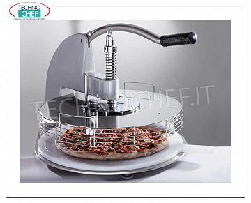 Coupe-pizza manuel Maxi Slices - de 3 à 12 tranches Table manuelle TRANCHEUSE PIZZA CUTTER pour 3/6 tranches adaptée aux DISQUES PIZZA avec DIAMÈTRE MAXIMUM 52 cm, avec planche à découper en polyéthylène avec manche diamètre 53 cm