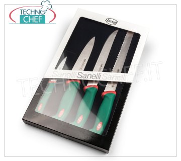 Sanelli - PACK DE COUTEAUX DE CUISINE PROFESSIONNELS 4 PCS PREMANA, Mod.909604
