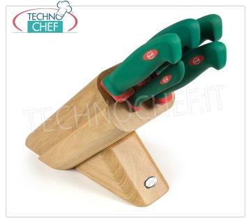 Sanelli - BLOC DE 5 COUTEAUX, CHÊNE LECK - Ligne PREMANA PROFESSIONAL - 931605