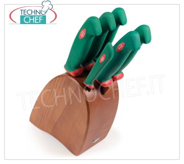 Sanelli - BLOC DE 6 COUTEAUX, teinté CERISE - Ligne PREMANA PROFESSIONAL - 936606