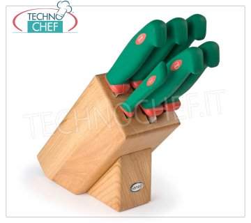 Sanelli - BLOC DE 6 COUTEAUX en CHÊNE - Ligne PREMANA PROFESSIONAL - 941606