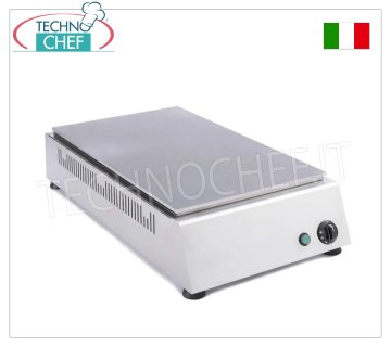 TECHNOCHEF - Cuisinière piadina électrique professionnelle à poser, 2 piadinas Ø 30 cm, Mod.999.1636 Cuisinière à piadina ÉLECTRIQUE avec plaque en acier inoxydable 430 pour 2 piadinas de 300 diam., avec contrôle thermostatique, monophasé V.230/1, Kw 2,5, dim.mm.420x800x150h